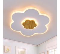 Plafonnier LED plafonnier pour enfants en forme de fleur plafonniers en bois pour chambre d'enfant dimmable 3000K-6000K 35W 50cm garçon fille bébé enfants lampe de chambre avec fonction veilleuse