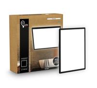 B.K.Licht - Plafonnier LED plat avec éclairage indirect, lumière blanc neutre, protection IP44, plafonnier salle de bain, lustre cuisine, lustre salon, 24 x 24 x 3 cm, noir