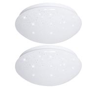 Plafonnier LED plafonnier salon lumière salle à manger lampe chambre lumière effet ciel étoilé, métal plastique blanc, 8W 560Lm 4000K blanc neutre, D 21,5 cm, lot de 2