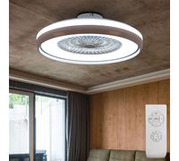 Plafonnier LED plafonnier télécommande lampe lumière du jour ventilateur 3 vitesses blanc-gris V-Tac 7935