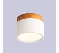 Plafonnier LED, Plafonniers Led Modernes Ronds En Bois Intérieur Ø10cm Pour Salon Cuisine Salle À Manger Couloir Bureau,Blanc
