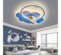 Plafonnier LED pour Chambre D’Enfant, Plafonnier Moderne à Intensité Variable avec Télécommande, Conception D’Astronaute Licorne, éclairage De Chambre pour Garçons Et, Blue