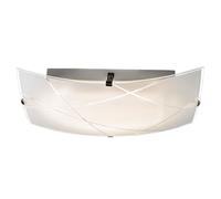 Plafonnier LED pour couloir, lampe de plafond blanche, lampe de plafond en verre, éclairage de salon, lignes décoratives, 1 LED 8 W 550 lm, blanc chaud, L x l x H 37 x 18 x 7,5 cm