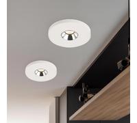 Encastrable en plâtre blanc lampe à encastrer lampe de cuisine plafonnier lampe à encastrer, chrome, LED 4,2W 200Lm blanc chaud, DxH 9x6 cm, lot de 2