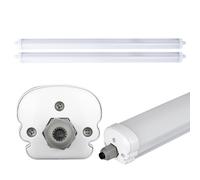 Plafonnier LED pour pièces humides, lampe de baignoire, lampe de garage LED, tube LED, raccordement en série, protection contre les jets d'eau, 1x LED 36W 4320lm blanc neutre, L 120 cm, lot de 2