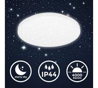 Plafonnier LED pour salle de bain rond 27cm IP44 ciel decor étoilé blanc neutre [EEK: F]