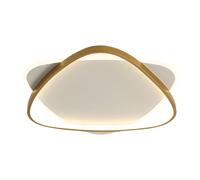 Plafonnier LED pour salon, triangles, doré, à intensité variable, avec télécommande, moderne, pour chambre à coucher, salle à manger, bureau, ultra fin, blanc, éclairage minimaliste Ø 50 cm
