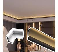 Plafonnier LED profilé diffuseur couvercle avec coin 90 degrés pour éclairage indirect en plâtre, rail décoratif monté en saillie pour bureau et salon