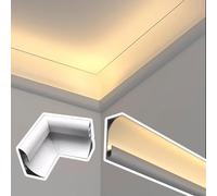 Plafonnier LED profilé diffuseur couvercle avec coin 90 degrés pour éclairage indirect en plâtre, rail décoratif monté en saillie pour bureau et salon