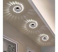 Plafonnier LED projection spots encastré effet rayon de soleil lampe de plafond chic pour couloir, cage d'escalier allée salon bureau applique murale créatif effet lumineux Ø8cm (lumière blanche)