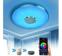 Plafonnier LED - PZCC - Ø30 cm - 36W - 3600 lm - Haut-parleur Bluetooth Alexa/Google