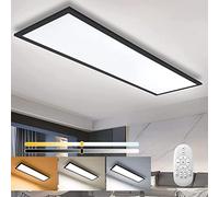 Plafonnier LED Réglable 100x25cm avec Télécommande, 28W Lampe de Plafond 2700K - 6500K (Blanc Chaud/Naturel/Froid), Panneau LED Mince pour Salon, Salle de Cuisine, Balcon, Couloir, Bureau, Garage