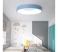 Plafonnier LED réglable 2700K-6500K avec télécommande, design rond, parfait pour balcon, salon, chambre à coucher, 40 cm (bleu)