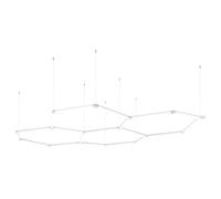 Plafonnier LED réglable en hauteur, lampe de salon, blanc, L 248 cm