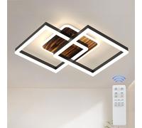 Plafonnier LED Rétro Géométrique 40W Luminaires d'intérieur à intensité variable avec télécommande pour salon chambre à coucher Marron