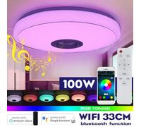 Plafonnier LED RGB Bluetooth WIFI avec Haut-Parleur et Contrôle Intelligent - Blanc - 100W - 33cm