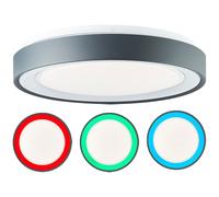 Plafonnier LED RGB changement de couleur Plafonnier dimmable Télécommande Lampe de salon anthracite, métal, 24W 2600Lm blanc chaud froid, D 39x8 cm