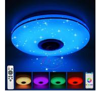 Plafonnier LED RGB intelligent avec haut-parleur Bluetooth réglable télécommande et application