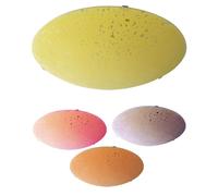 Plafonnier LED RGB Télécommande réglable verre jaune Plafonnier de salon jaune, métal, 2x 4,8W 470Lm blanc chaud, DxH 39,5x8 cm