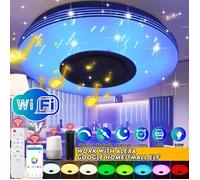 Plafonnier LED RGB - YYV - 30 cm - Lumière Musicale - Haut-parleur Bluetooth - Télécommande WIFI