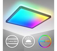 Plafonnier LED RGBW Panneau dimmable 29x29cm plat 30mm Changement de couleur 15W