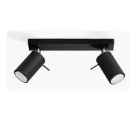 Sollux Lighting Plafonnier Ring SL.0092 - 2x40 W GU10 remplaçable, acier noir, bras orientable