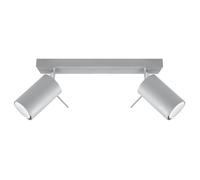 Plafonnier LED RING 2 - SOLLUX - Gris - 2 ampoules GU10 - Style Loft Moderne