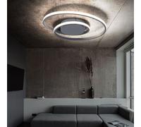 Plafonnier LED Ring-Design Lampe Interrupteur Variateur Ess Éclairage Argent
