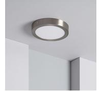 Plafonnier LED Rond 18W Métal Ø225 mm Argenté Blanc Chaud 2800K - 3200K