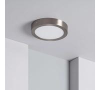 LEDKIA LIGHTING Plafonnier LED Rond 18W Métal Ø225 mm Argenté pour chambre, salon, cuisine 5000K Blanc froid