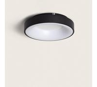 Plafonnier Led Rond 30w Métal Ø380 Mm Cct Sélectionnable Jacob Noir