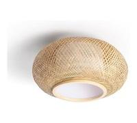 LEDKIA LIGHTING - Plafonnier LED pour chambre, salon, cuisine, salle de bain Rond | Ø400 mm | Bambou Naturel | Design Élégant pour Salon, Chambre, Cuisine | Compatible Ampoule E27