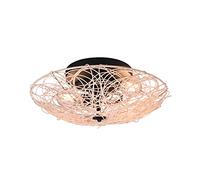 Plafonnier LED rond Boho rotin naturel 2 ampoules Ø 40 cm
