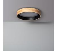 TechBrey Plafonnier LED Rond Bois 20W CCT Sélectionnable Dari Ø470 mm Noir Noir G