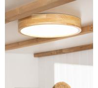 Plafonnier LED Rond Bois 20W CCT Sélectionnable Kayu Ø400 mm [EEK: F]