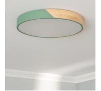 Plafonnier LED Rond Bois 24W CCT Sélectionnable Semi-Dari Ø418 mm Vert Céladon