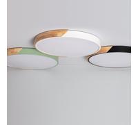 Plafonnier Led Rond Bois 36w Cct Sélectionnable Semi-Dari Ø500 Mm Noir