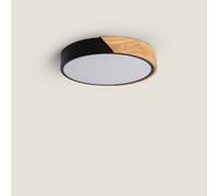 Plafonnier LED Rond Bois et Aluminium 18W CCT Sélectionnable Semi-Dari Ø320 mm [EEK: F]