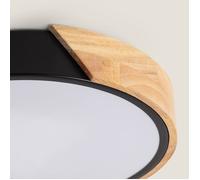LEDKIA Plafonnier LED Rond Bois et Aluminium 18W CCT Sélectionnable Semi-Da