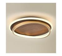 Plafonnier LED Rond Bois Noyer, Plafonnier Moderne Ultra-Mince, Éclairage de Plafond pour Cuisine, Balcon, Chambre et Salon(Diameter 47cm,3000K)