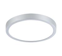 Plafonnier LED rond cuisine argent plafonnier couloir salon, acier plastique, 20,5W 2400lm blanc chaud, DxH 28,5 x 2,8