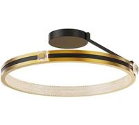 Plafonnier Led Rond de Style Moderne Du Milieu Du Siècle, Luminaire de Cuisine Noir Et Or, Style Industriel Vintage, Idéal Pour Une Chambre, Une Cuisine, Une Salle À Manger Ou Un Salon./50 Cm