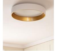 Plafonnier LED Rond Métal 20W CCT Sélectionnable Broadway Ø450 mm Blanc / Or