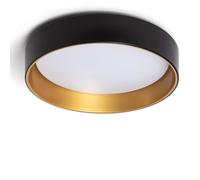 Plafonnier LED Rond Métal 20W CCT Sélectionnable Broadway Ø450 mm Noir / Or