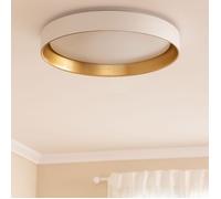 Plafonnier LED Rond Métal 30W CCT Sélectionnable Big Broadwey Ø550 mm Blanc / Or