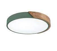 Plafonnier LED Rond Moderne en Bois, Montage encastré, éclairage de Plafond pour Salon, Chambre à Coucher, Couloir, Vert, intensité Variable, 23 cm, 12 W