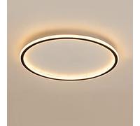 Plafonnier LED rond moderne nordique - Luminaire métallique ultra-mince de 72 W pour le salon et le salonDroom Surface Mount 60cm Noir et blanc chaud - Solution d'éclairage domestique élégante