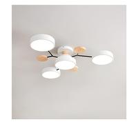 Plafonnier LED rond nordique moderne en acrylique, montage semi-encastré, luminaire de plafond pour chambre à coucher, salon, salle à manger, couloir, cuisine (têtes W-7, 3-Co (têtes W4 3 couleurs)