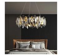 Plafonnier LED Rond postmoderne en Cristal avec Feuilles, Lampe Suspendue, plafonnier de Chambre Moderne