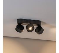 Plafonnier LED Rotari Arcchio, dimmable, noir, Salon / Salle à manger, Aluminium, Moderne, Plafonnier LED